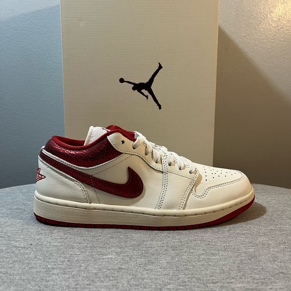 Nike Shoes - Nike Air Jordan 1 Low SE "Cracked Ruby" Sail Red Women's Shoe Size 9 HJ9338-106‌